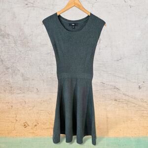 MOSSIMO Women Ribbed Knit Sweater Skater Dress Green XS Y2K Whimsigoth Casual